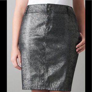 Metallic Black Pencil Skirt